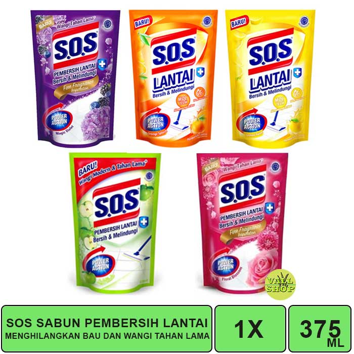 VS. SOS SABUN PEMBERSIH LANTAI ANTI BACTERIAL 375 ML / SABUN LANTAI SOS 375 ML / PEMBERSIH LANTAI SOS 375 ML