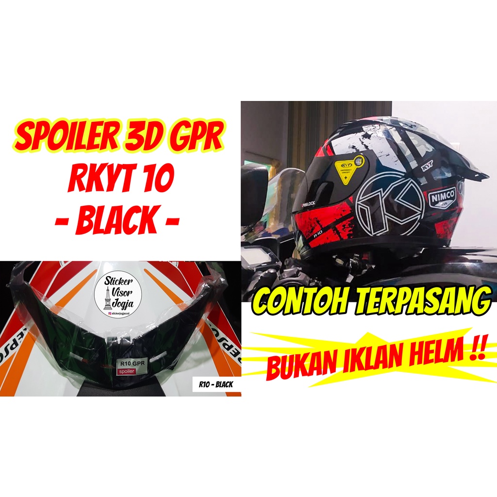 (COD) Spoiler Helm 3D KYT R10 Hitam