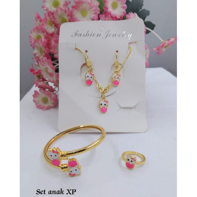 set perhiasan anak anak xuping warna emas cantik