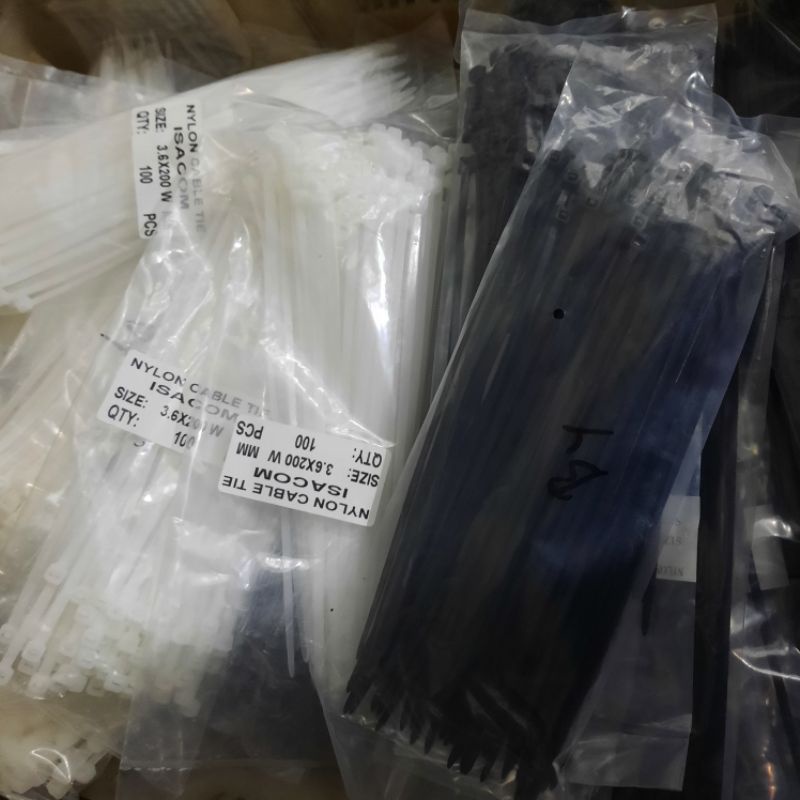 

Kabel ties kabel tis 20cm 25cm 30cm nylon hitam putih 100pcs