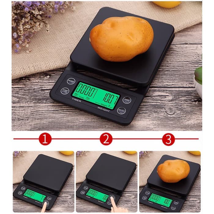 K70 Timbangan Digital Kopi Coffee Scale Timer 3kg 0.1 pour over V60