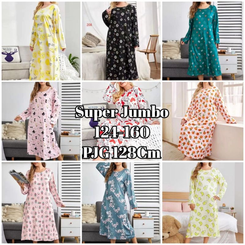 DASTER JUMBO SPANDEK PREMIUM IMPORT MURAH /BAJU TIDUR WANITA MURAH JUMBO IMPORT CO4-D