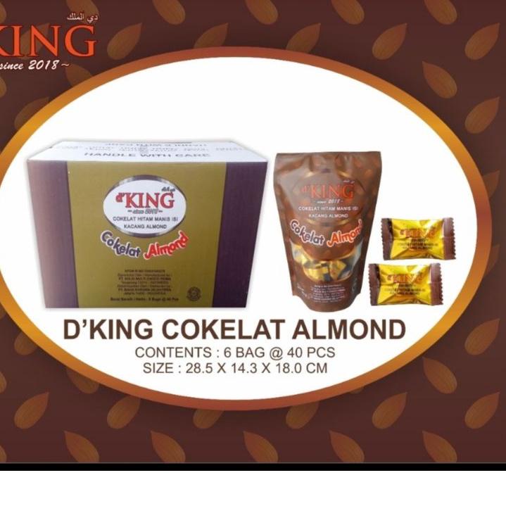 

『Hyper Mall QM0』 Cokelat Kacang Almond Bonibol D'King Per Toples 40 PC **