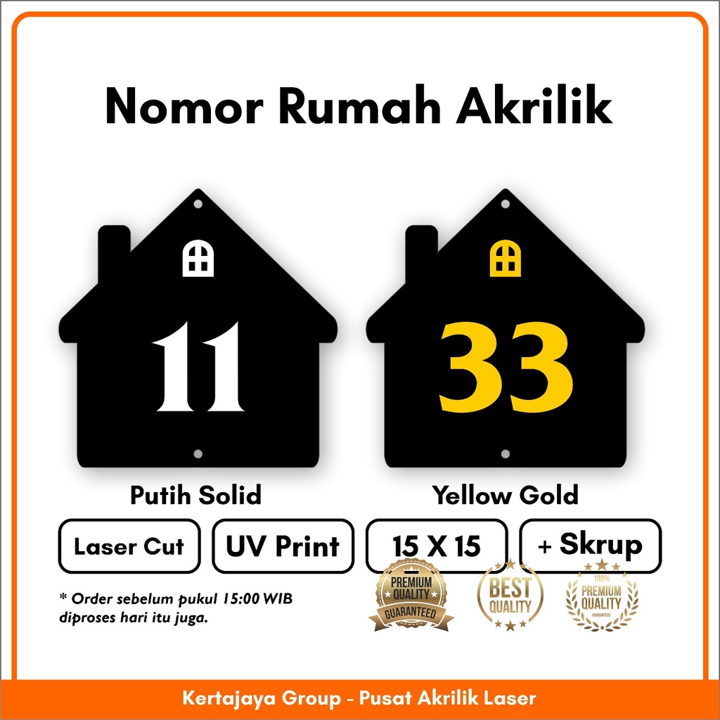 NOMER RUMAH CUSTOM  PRINTING UV 15X15