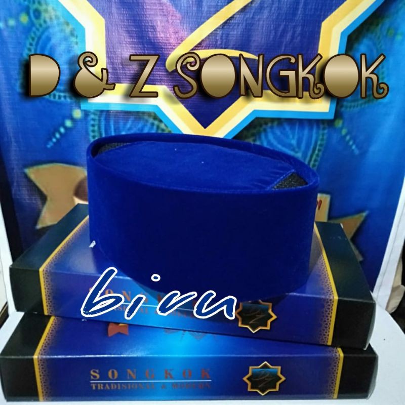 KOPYAH-PECI-SONGKOK-WARNA BIRU-POLOS-AC