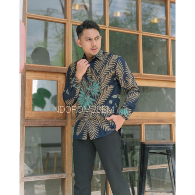 batik teresno navy ndoromesem katun halus furing