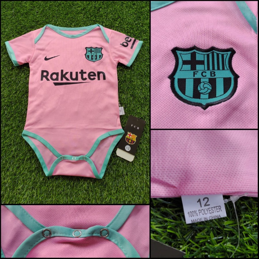 JUMPER BAYI BAJU BOLA BAYI LAKI LAKI BARCELONA 3RD PINK 2021 IMPORT TERBARU KUALITAS JAMINAN TERBAIK