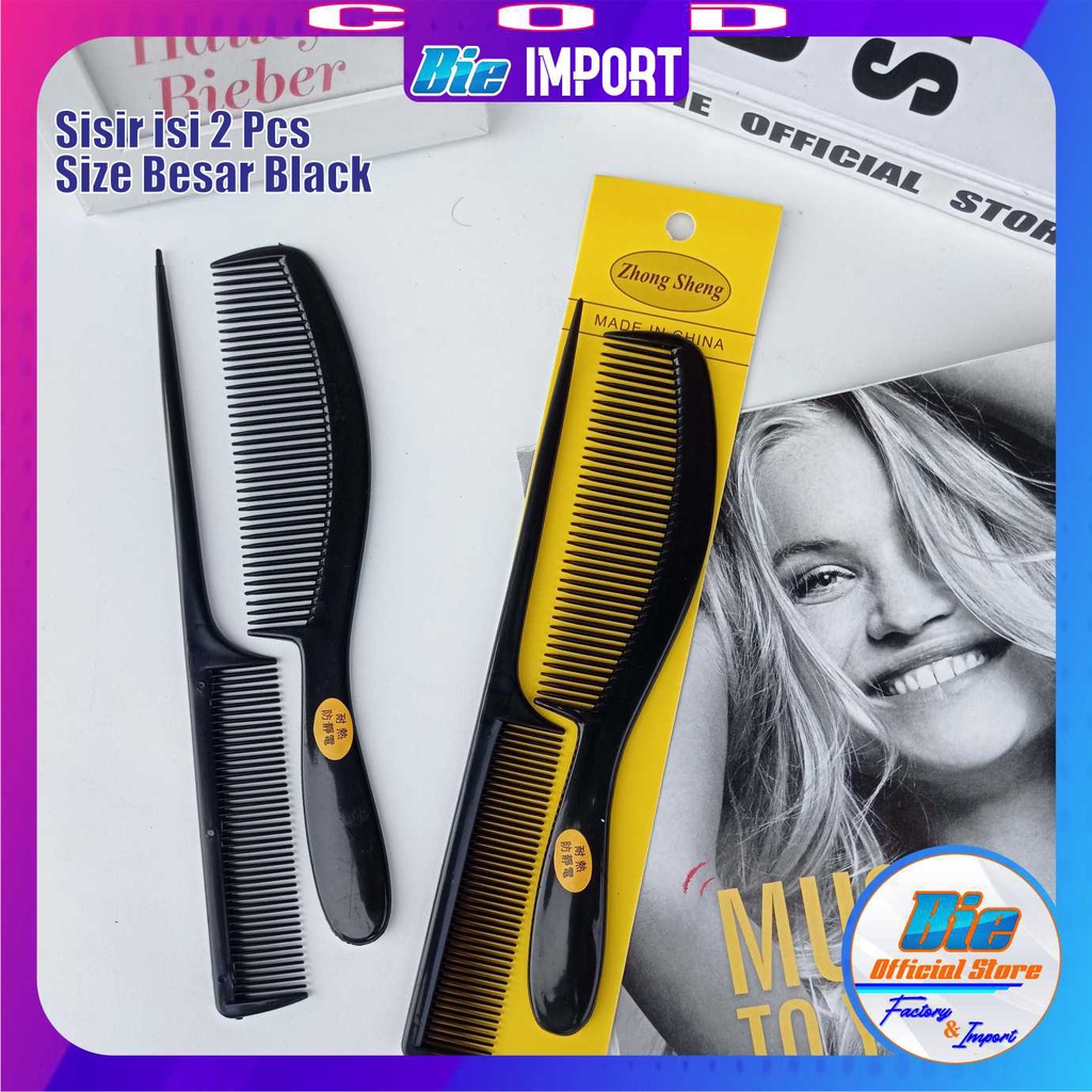 2 Pcs Sisir Rambut Black Series Impor Best Seller