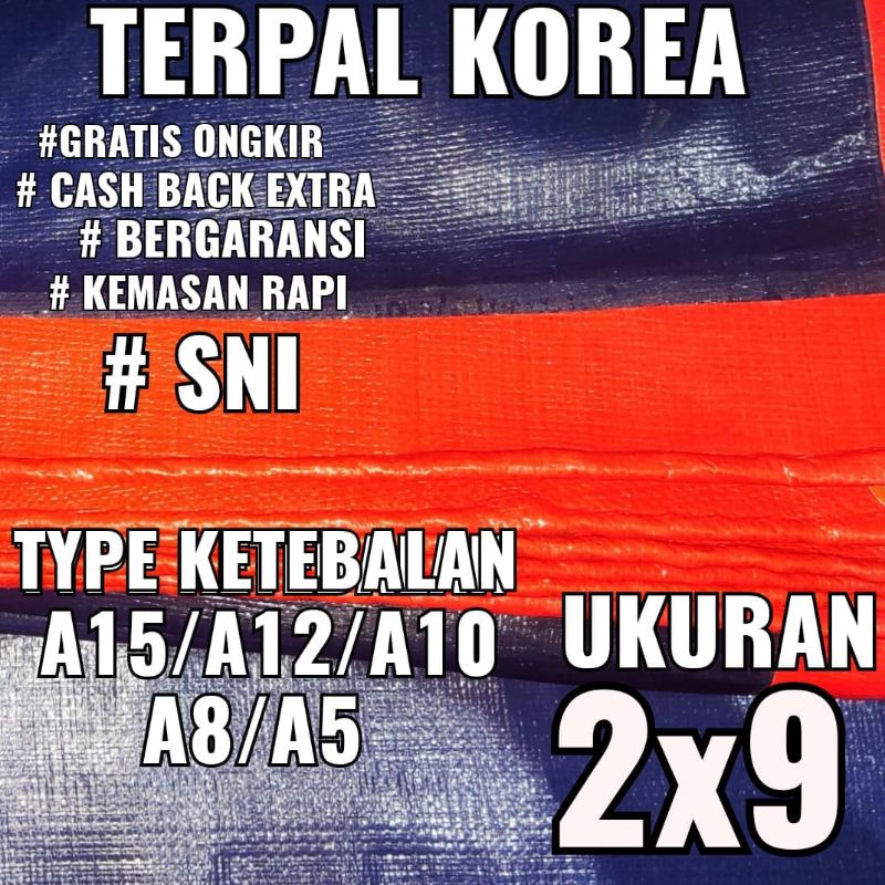 TERPAL KOREA A15 A12 A10 A8 A5 UKURAN 2X9 METER