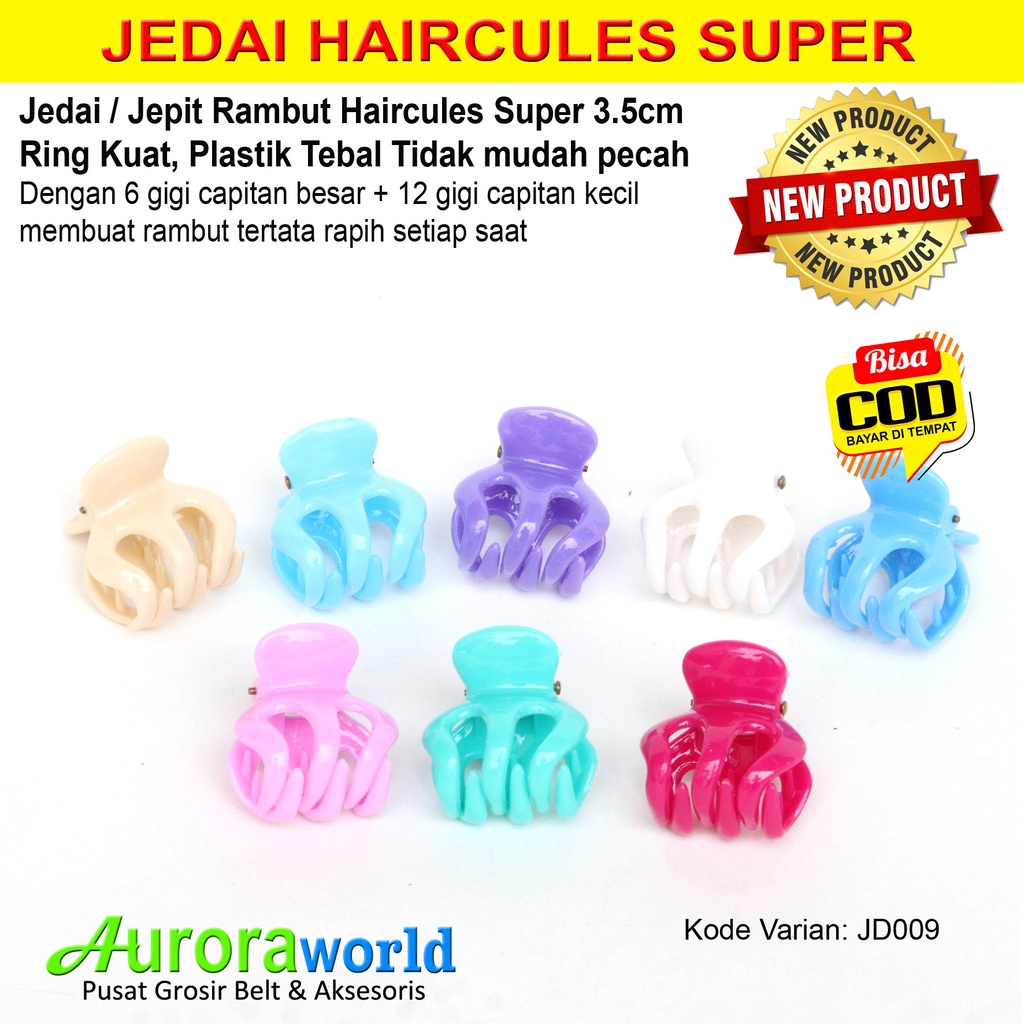 Auroraworld Jedai Haircules Jepit Rambut Haircules Super 3.5cm Bahan Tebal dan Kuat