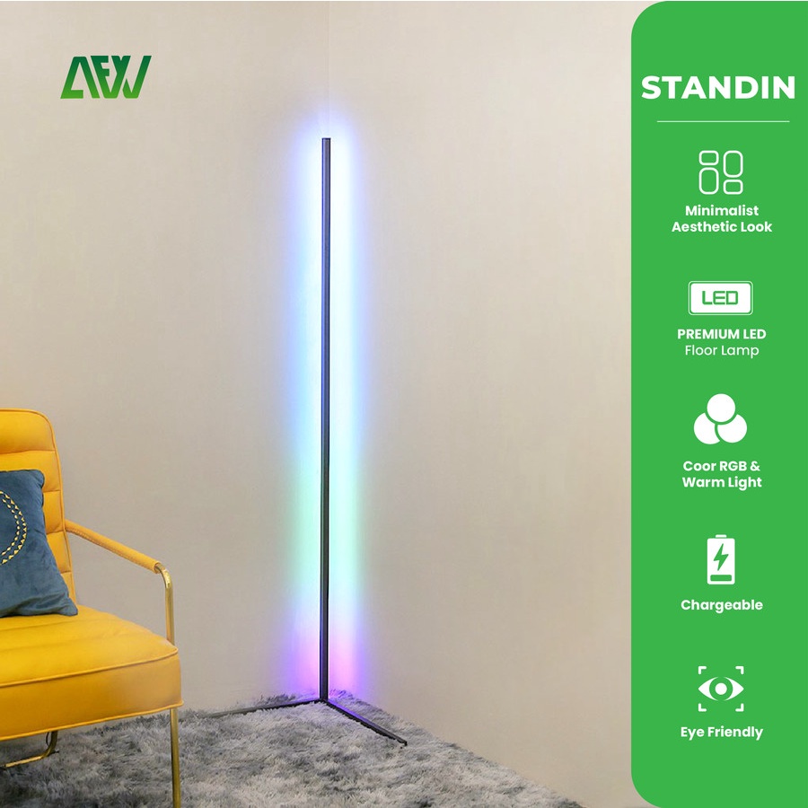 STANDIN Lampu Lantai Berdiri Modern RGB Warm