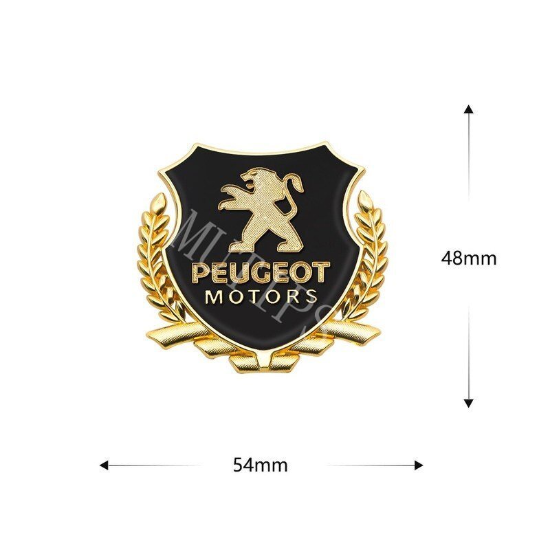 2pcs Stiker Emblem Logo Peugeot 3D Bahan Metal Untuk Dekorasi Mobil 2008 3008 508 408 206 208 207 307 308 5008 406