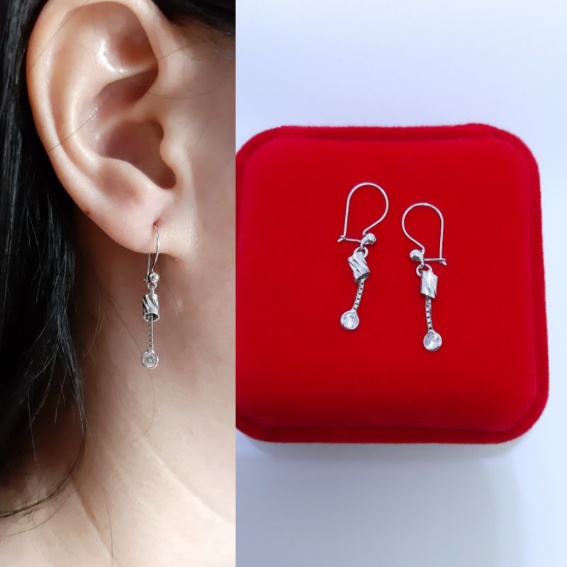Anting panjang asli perak silver 925 anting dewasa gantungan mata