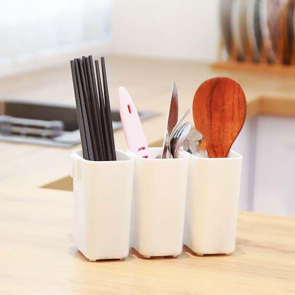 Rebuy Chopstick Drain Box Reusable Wall Mounted Tableware Chopstick Shelf Bucket Rak Sumpit Rumah Tangga