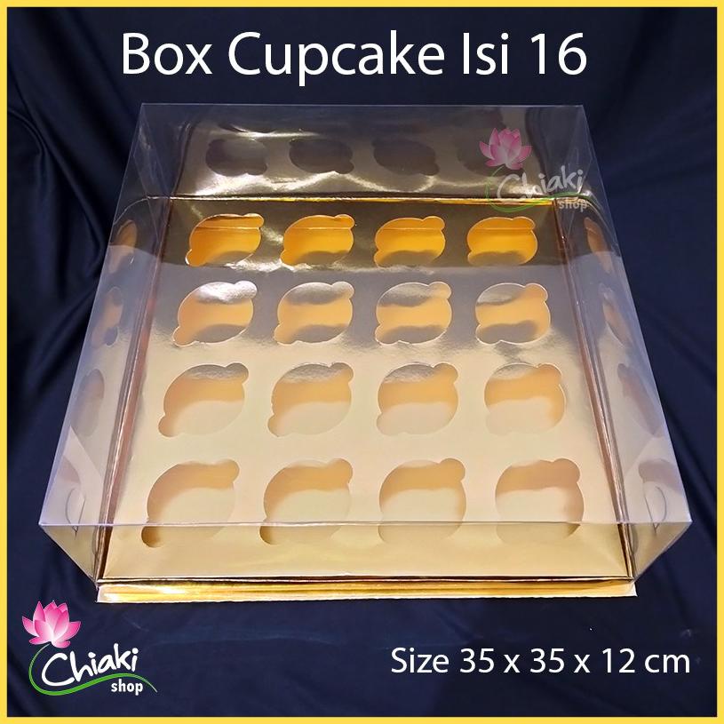 

Box Mika Gold Cupcake Isi 16 Uk 35X35X12 Donat Dus Kue Kardus Emas Muffin Cake Pudding Karton Chiaki