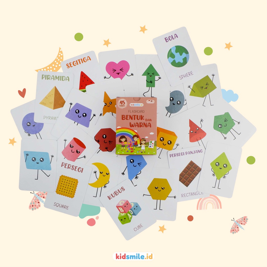 Flash Card Kidsmile BENTUK WARNA Mainan Edukasi Anak Flashcard Anak Flash Card Anak Kidsmile