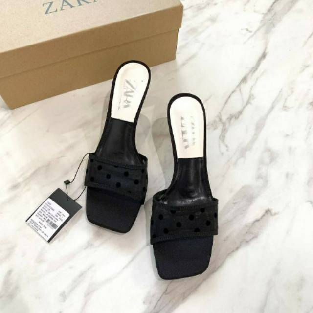zara heels polkadot sandal 5cm original reject