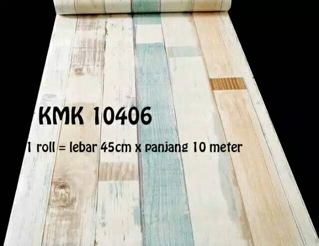 Wallpaper sticker Vintage biru krem 45 cm x 9 meter / walpaper dinding