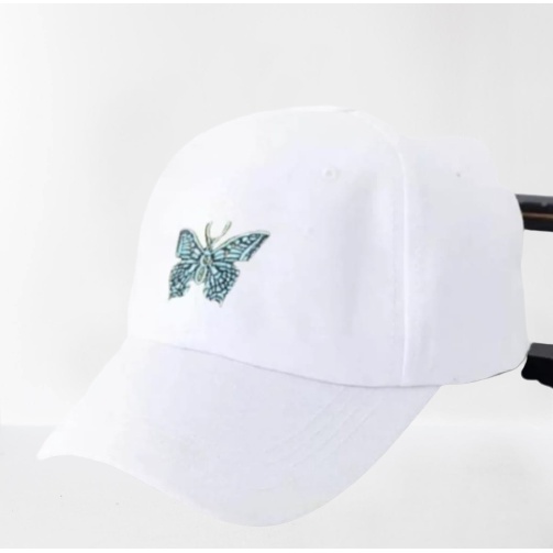 Termurah TOPI Motif Bordir KUPU-KUPU BUTTERFLY Topi pria wanita unisex TOPI Bahan Katun Topi keren kekinian