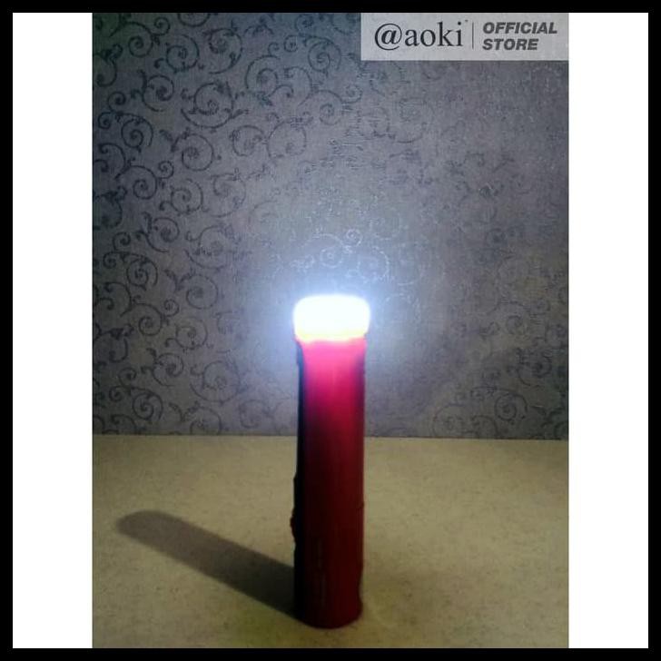 SENTER TANGAN LED 8W MULTIFUNGSI TORCH LED AOKI AK 9828 - MERAH