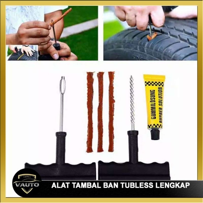 Alat Tambal ban tubles + lem + karet