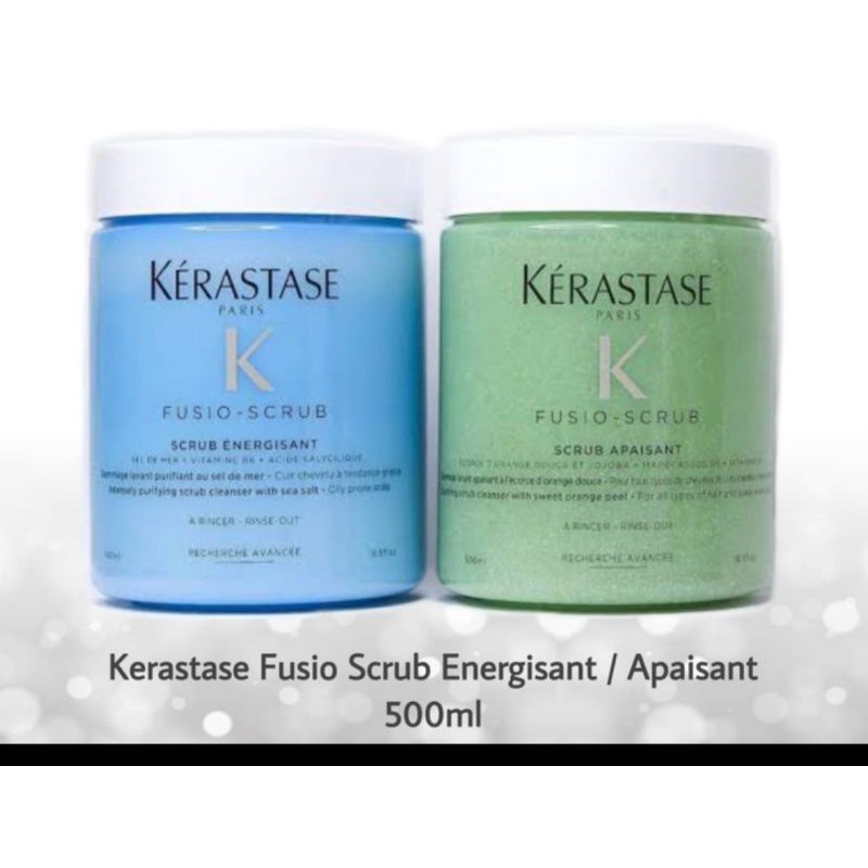 KERASTASE FUSIO SCRUB ENERGISANT / APAISANT 500ml ORI 100% - Energisant Blue