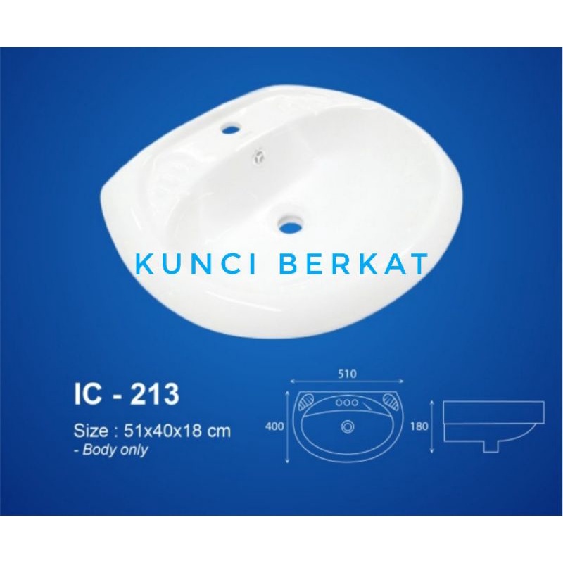 Wastafel keramik/Tempat cuci tangan/Bowl only/Semi Oval