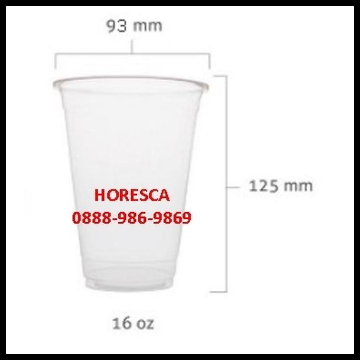 Plastik Cup Pp / Gelas Plastik Pp 16 Oz @50 Pcs