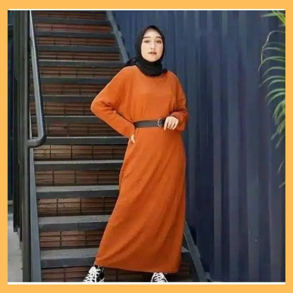 [ DRESS ] MEDARI LONG KNIT / LONG DRESS RAJUT / FASHION MUSLIM WANITA / BAJU RAJUT LONG DRESS / GAMIS RAJUT