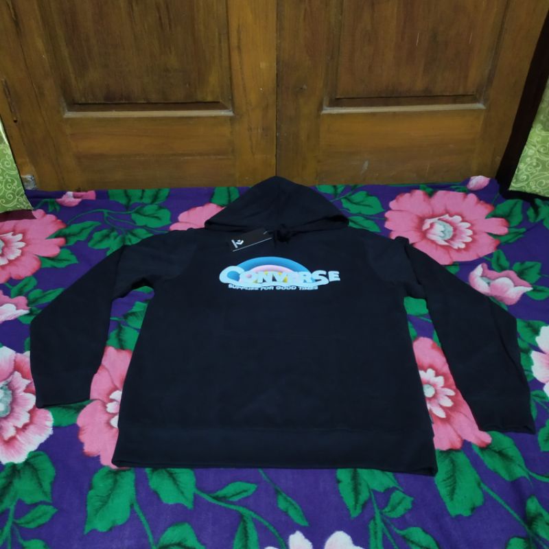 HOODIE CONVERSE SCRIPT HITAM