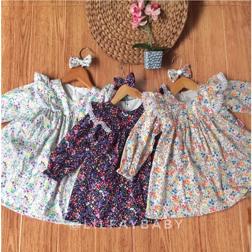 BABY DRESS KATUN JEPANG LENGAN PANJANG RENDA