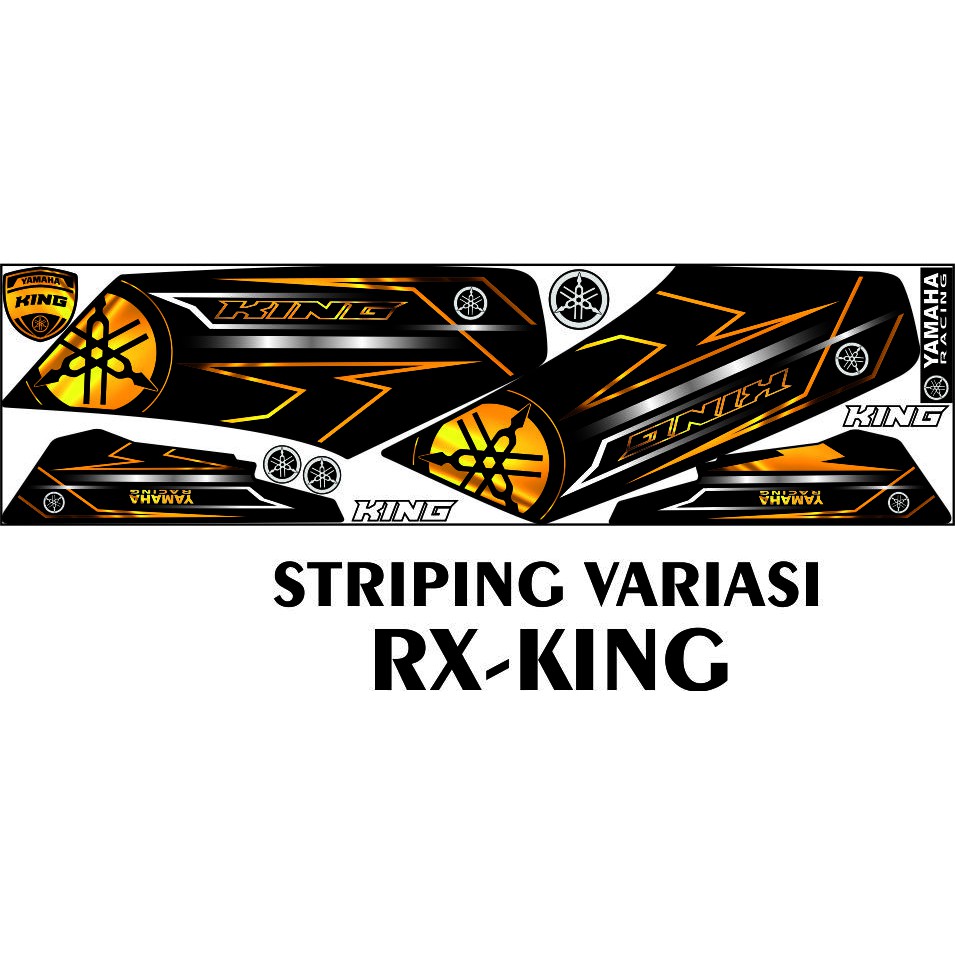 STRIPING YAMAHA RX KING LOGO GOLD VARIASI STIKER CUSTOM RX-KING MOTIF NEW GOLD STICKER