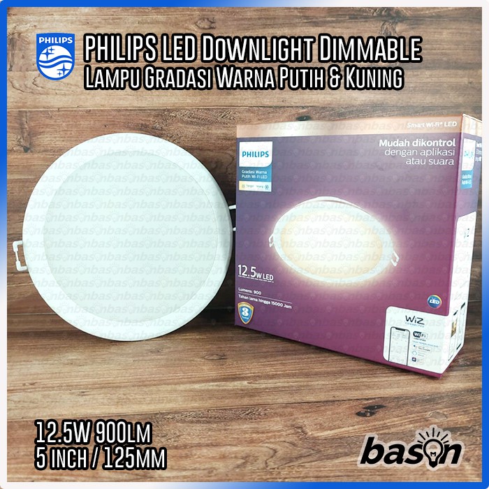 PHILIPS Smart WiFi LED Downlight 12.5W 5&quot; D125 - Dimmable Wiz Connected