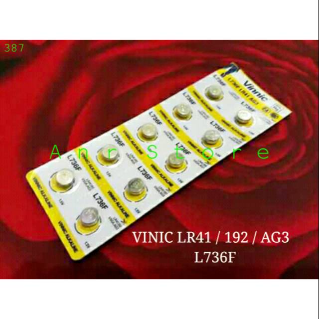 Baterai Batre Jam Tangan VINNIC VINIC AG3 LR41 192 Per Pcs