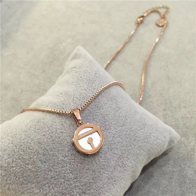 Kalung fashion aksesoris titanium mini korea hadiah wanita cewek lonceng doraemon anti karat KK027