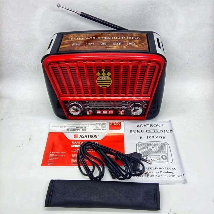 ASATRON R1095 FM/AM/SW 3BAND RADIO PORTABLE WITH USB/TF MUSIC PLAYER