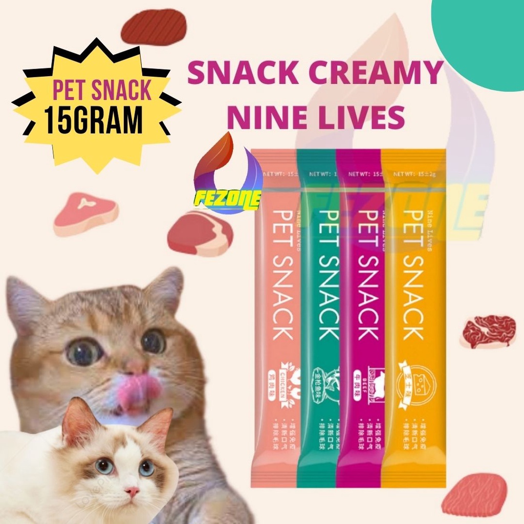 NINE LIVES Cat Snack Cat Treat Wet Food Jajan Snek Kucing FEZONE