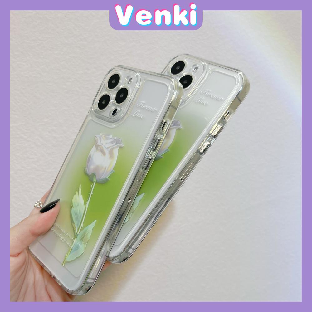 iPhone Case Luxury Silicone Soft Case Clear Case Shockproof Protection Camera White Rose Flower Compatible For iPhone 11 iPhone 13 Pro Max iPhone 12 Pro Max iPhone 7Plus iPhone xr