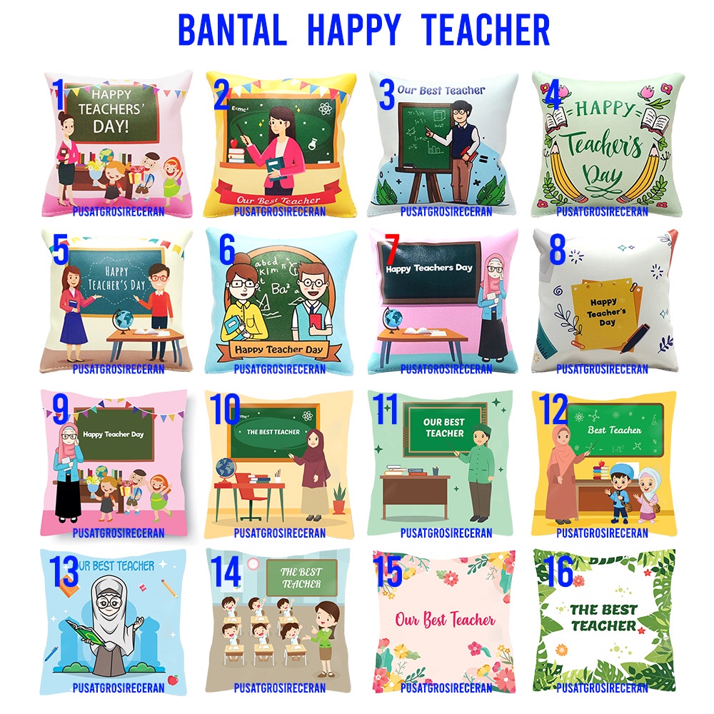 Bantal Hari Guru Happy Teacher Day Souvenir Kado Kenang Kenangan Guru Shopee Indonesia