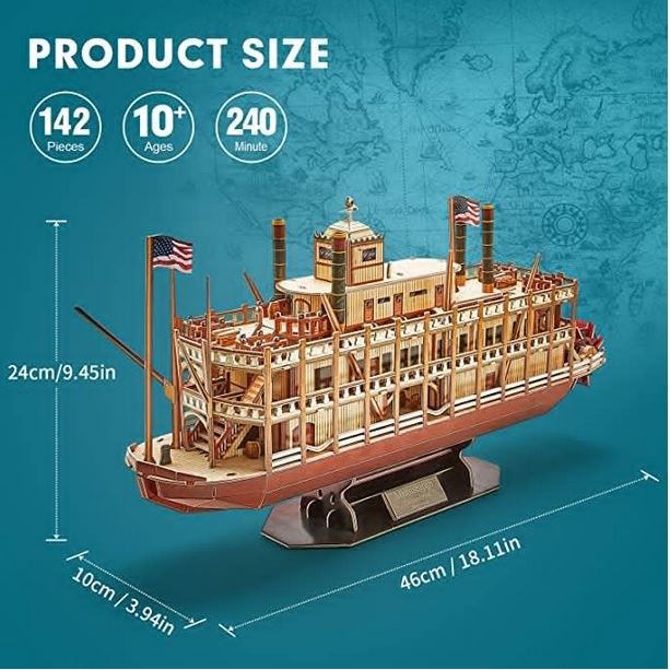 CUBICFUN 3D Puzzle Mississipi Steamboat - Cubic Fun - Koleksi Pajangan