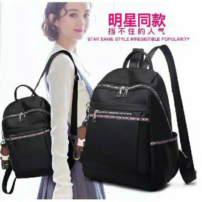 TAS RANSEL BACKPACK TA077G3 ANTI AIR WANITA IMPORT KULIAH FASHION GEMBLOK PUNGGUNG