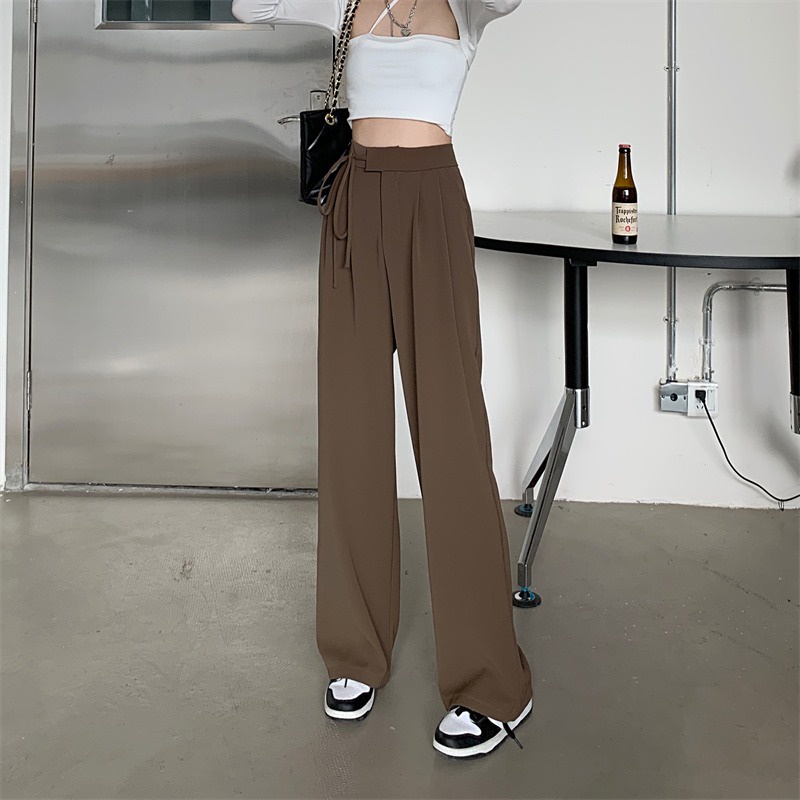 XIAOZHAINV Celana Wanita Korean Style High Waist Loose Pants HW0038/Celana Kantor Formal/Celana Kulot Wanita