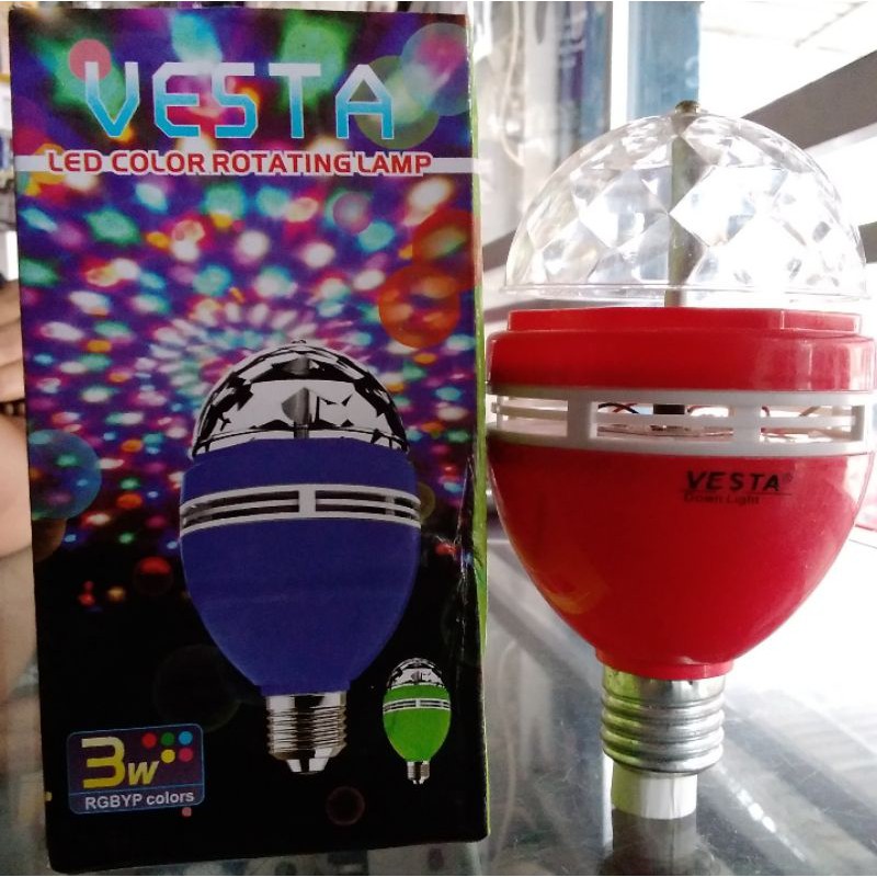 Lampu Disco Pelangi Putar/Rotari Vesta 3 Watt