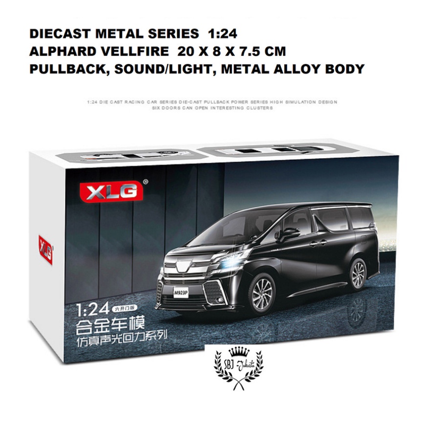 DIECAST Miniatur MOBIL TOYOTA ALPHARD VELLFIRE skala 1:24 Metal Series