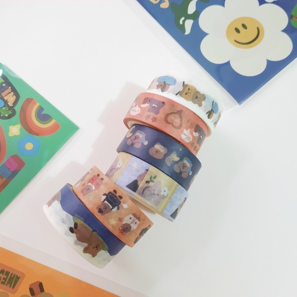 

Washi Tape Aesthetic Masking Tape Bear Series Solasi Kertas