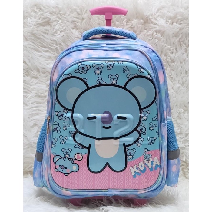 Tas Troli Sekolah Sd Bt21 Bts Import 3 Sleting Trolley Bag For School