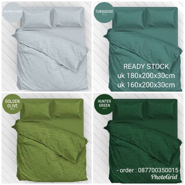 Sprei KENDRA POLOS Emboss Jacquard KING size uk 180x200 T30 Tinggi 30 Sprei Hotel Putih Polos Abu Grey Navy Putih Vanila Sky Deep Lake Snow White Simple Taupe Almond Tree Blue Coral Green Espresso Oxford Tan Ruby Wine Simple Taupe Terracotta Titanium