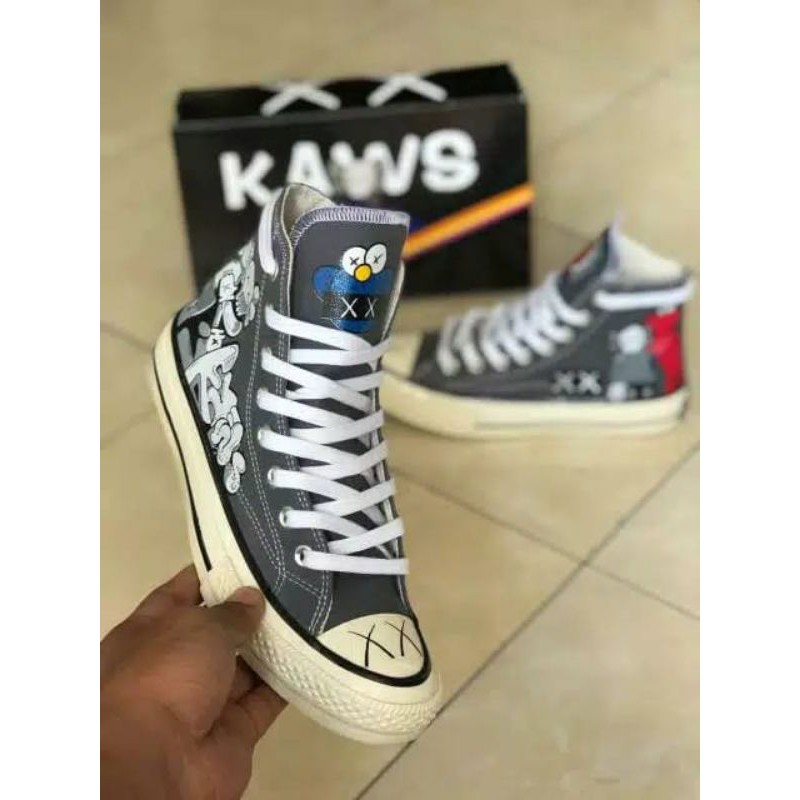 SEPATU CONVERSE HIGH 70s X KAWS GREY IMPORT Quallity Made In VIETNAM