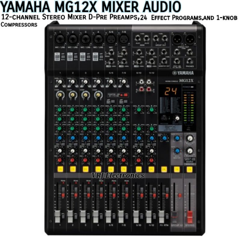 Mixer Audio Yamaha MG12X 12-Channel Mixer with Effect