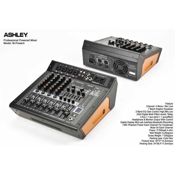 Mixer Power 500 watt Ashley M Power4 M-Power 4 Channel ORI Best seller